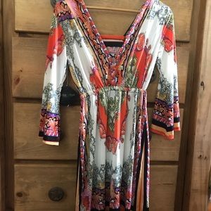 White Mark brand colorful silky dress